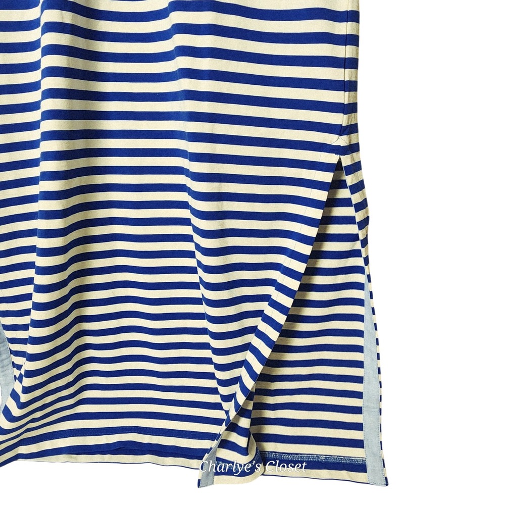 J.Crew Sammie Striped Lace Up Maxi Dress M Nautical Beachy Americana Casual - Picture 7 of 10